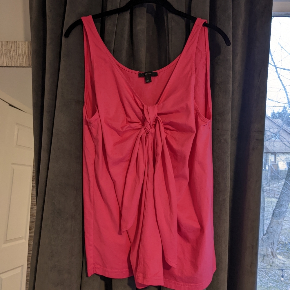 J Crew hot pink tie front tank